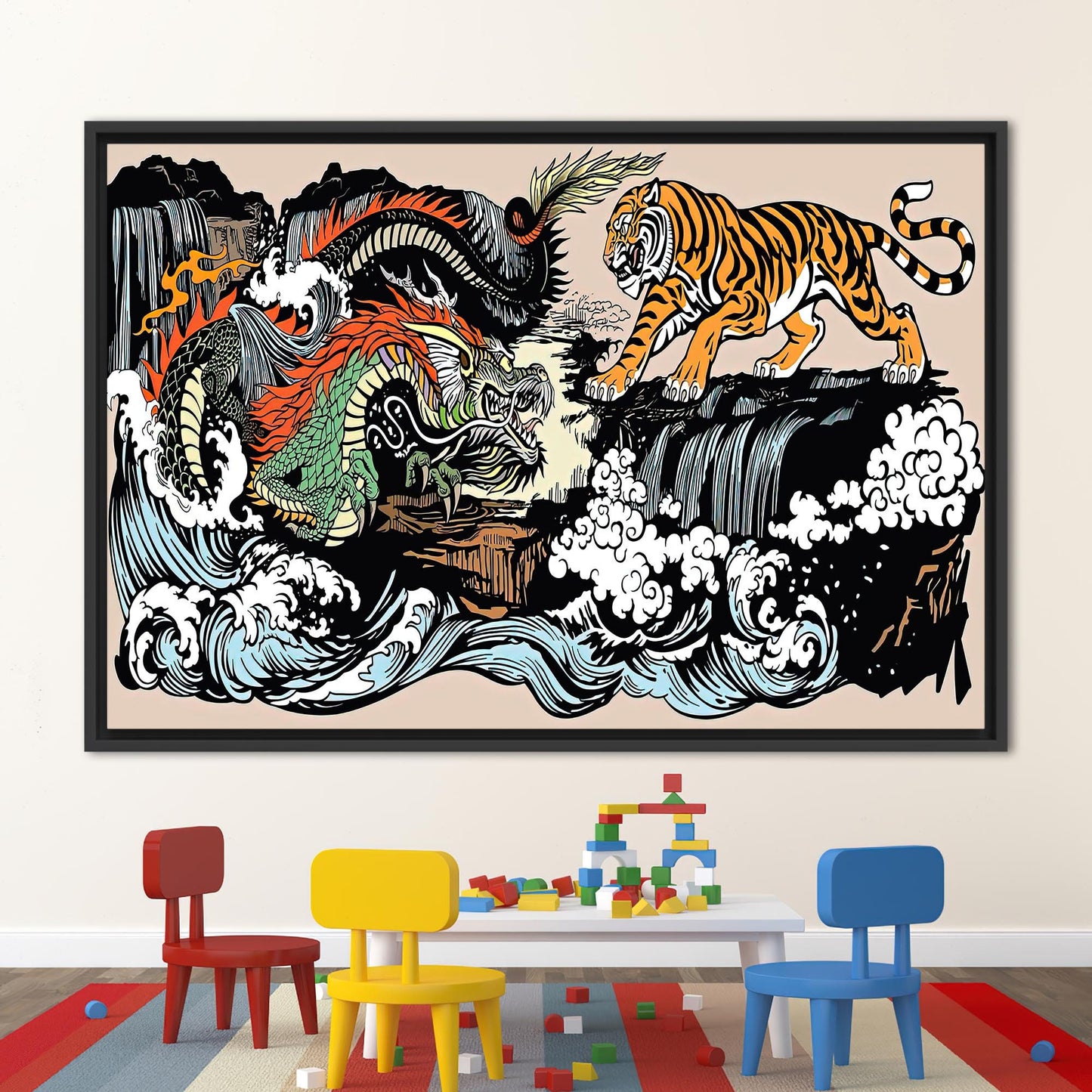Japanese Tiger and Dragon Utagawa Canvas Print