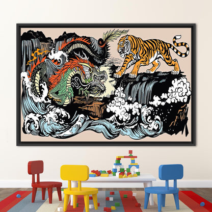 Japanese Tiger and Dragon Utagawa Canvas Print