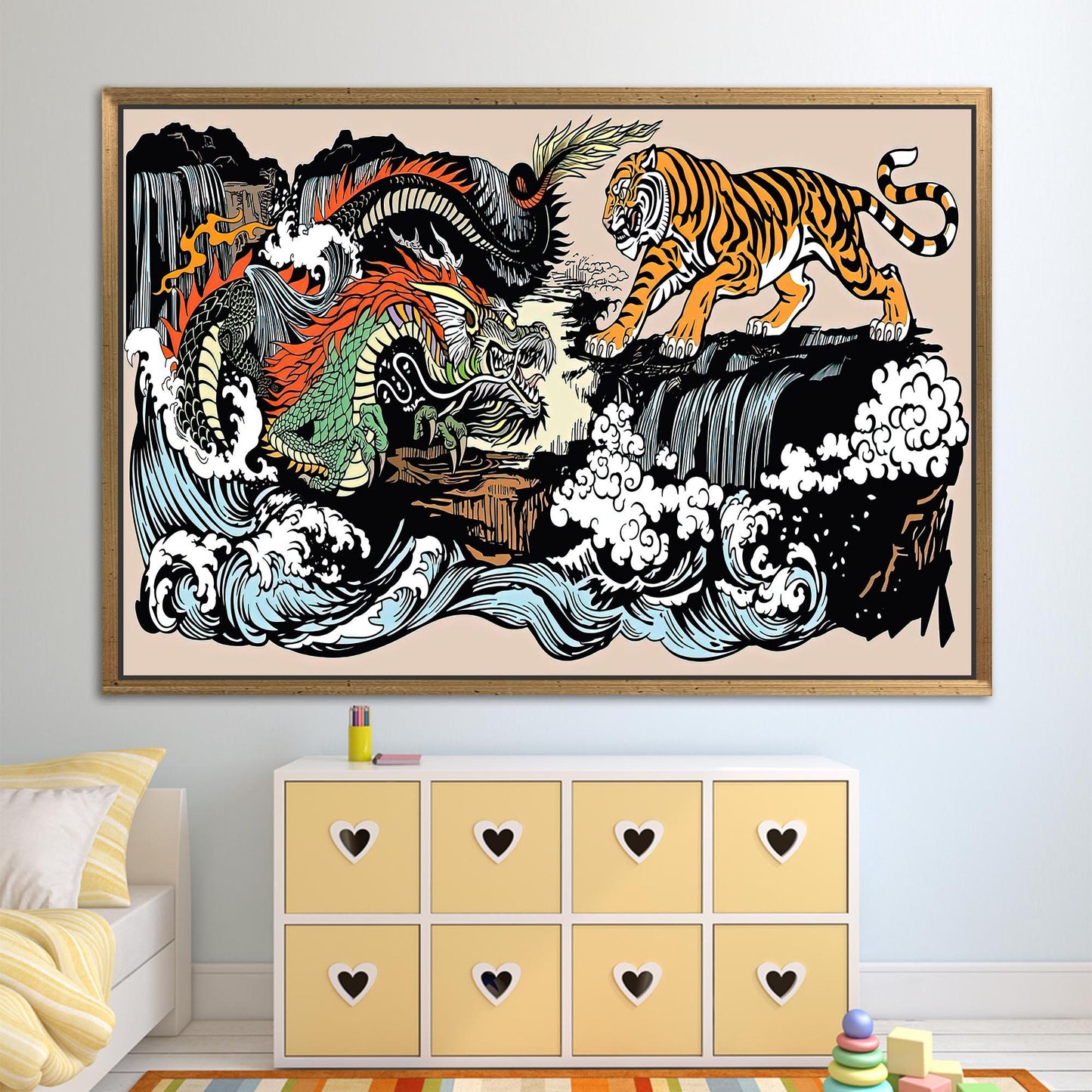 Japanese Tiger and Dragon Utagawa Canvas Print