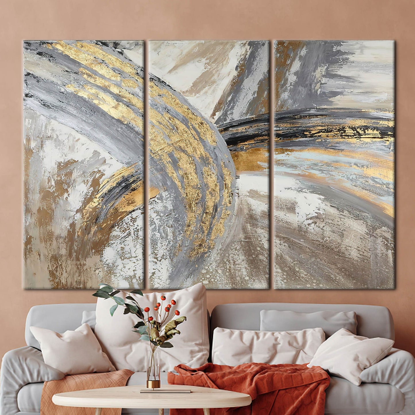 Gold Abstract Golden Marble Canvas Print