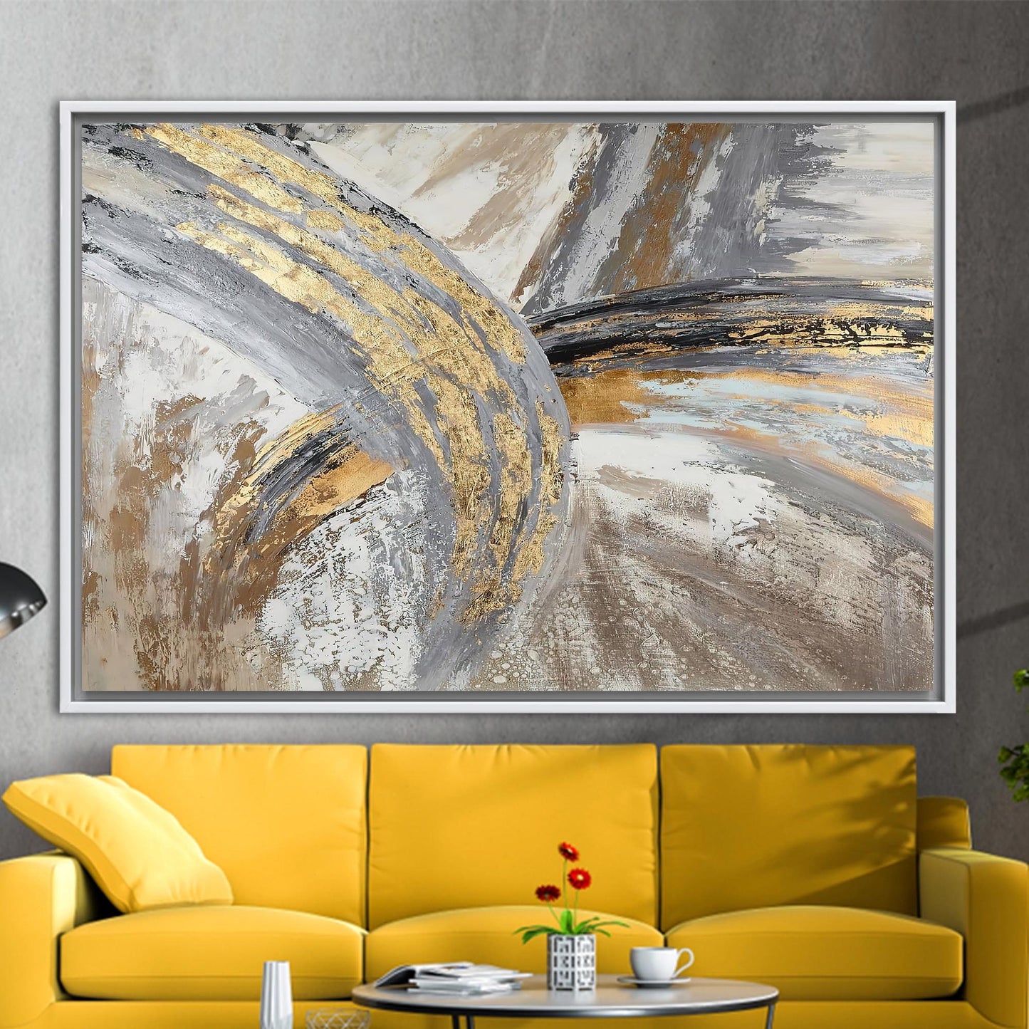 Gold Abstract Golden Marble Canvas Print