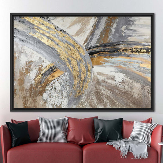 Gold Canvas Print: Abstract Artwork with Golden Marble Poster for Contemporary Wall Decor