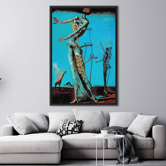 Vintage Salvador Dali The Burning Giraffe Canvas Print, Reproduction Artwork, Famous Wall Decor