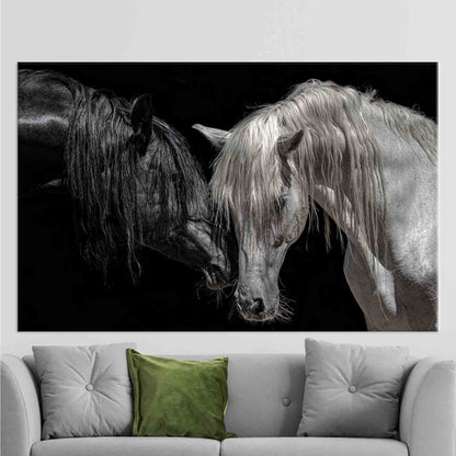Black and White Horse Canvas Print