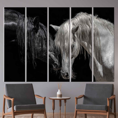 Black and White Horse Canvas Print