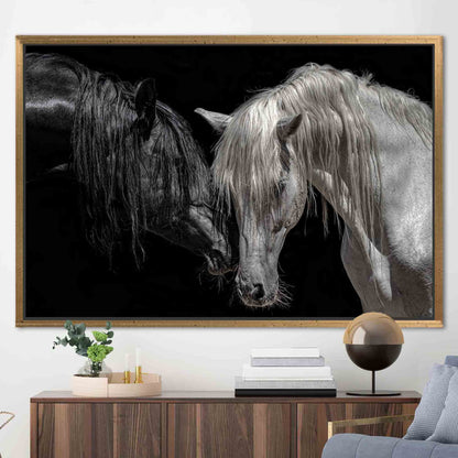 Black and White Horse Canvas Print
