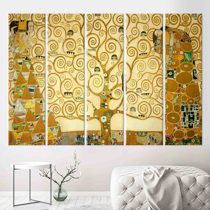 Gustav Klimt Tree Life Vibrant Canvas Print