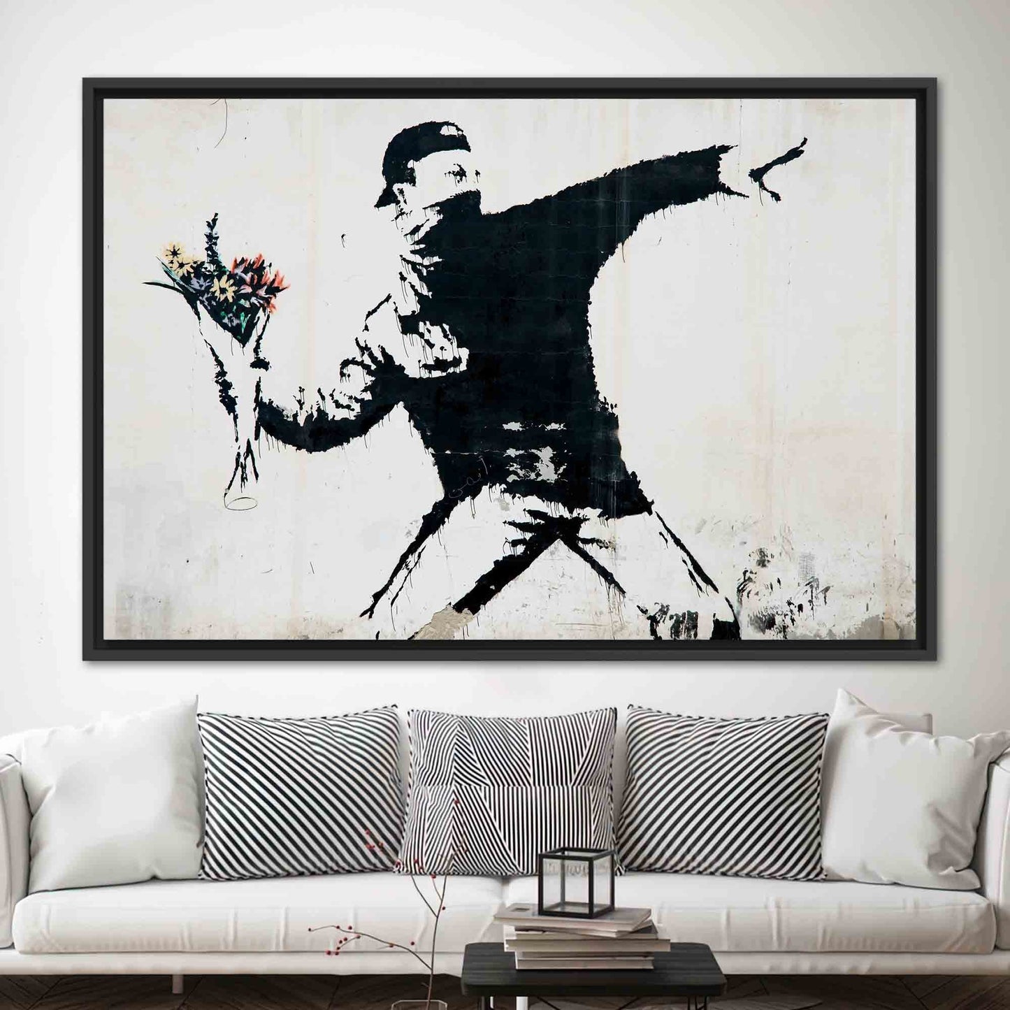 Banksy Flower Bomber Anarchy Graffiti Canvas Print