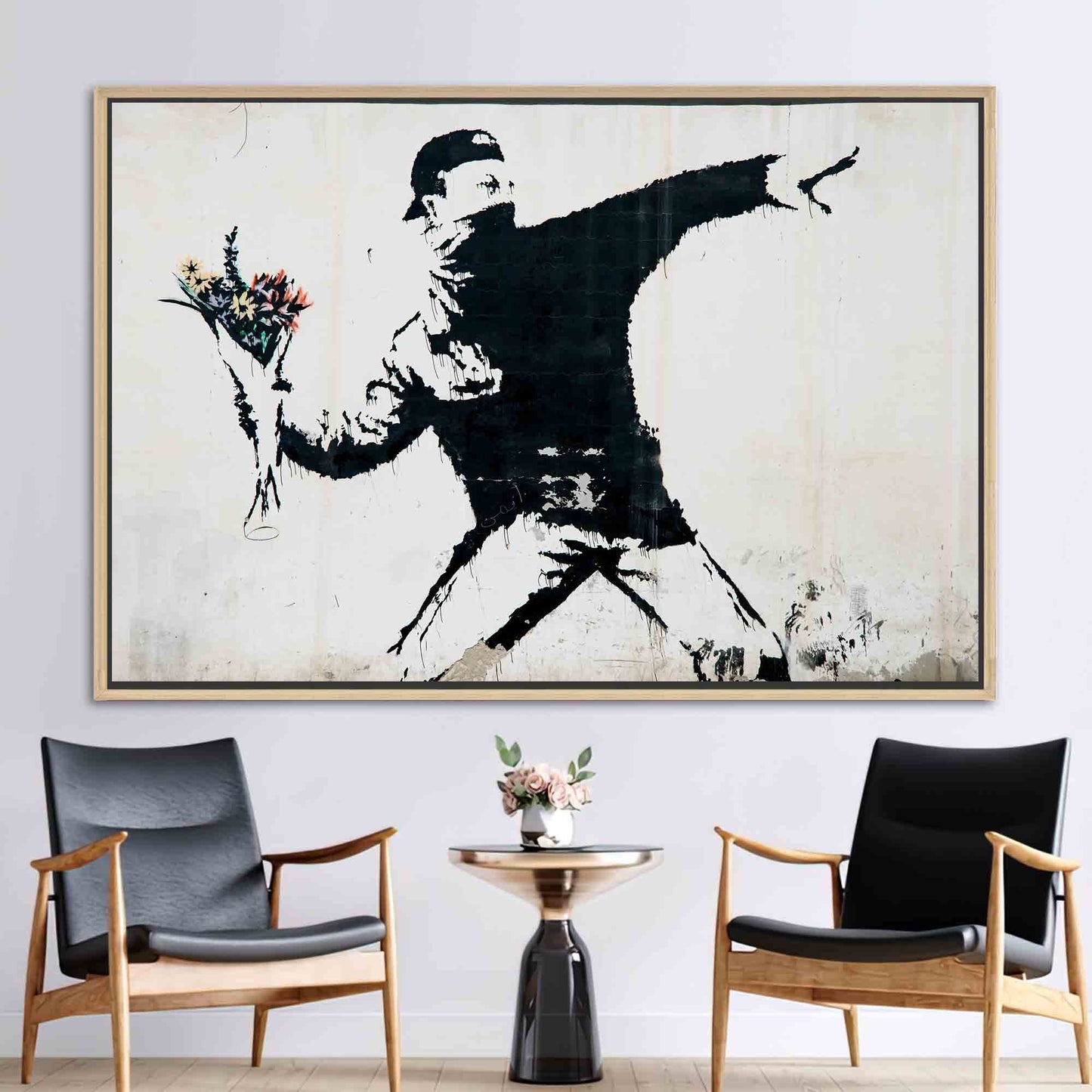 Banksy Flower Bomber Anarchy Graffiti Canvas Print