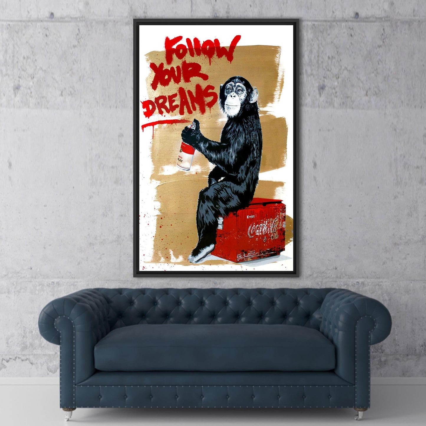 Banksy Monkey Graffiti Urban Street Canvas Print