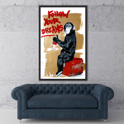 Banksy Monkey Graffiti Urban Street Canvas Print