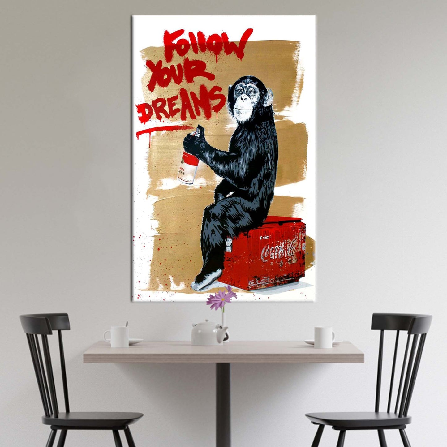 Banksy Monkey Graffiti Urban Street Canvas Print