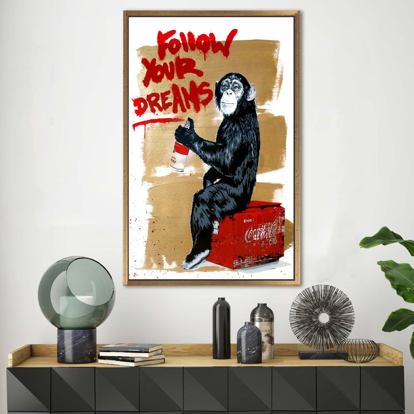Banksy Monkey Graffiti Urban Street Canvas Print
