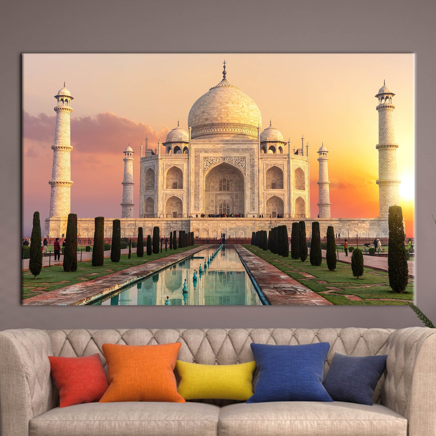 Sunset Indian Architecture Taj Mahal Canvas Print