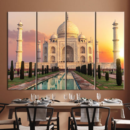 Sunset Indian Architecture Taj Mahal Canvas Print