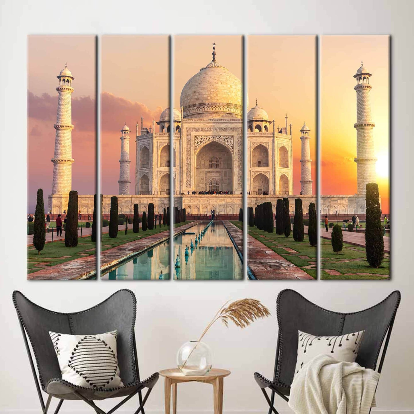 Sunset Indian Architecture Taj Mahal Canvas Print
