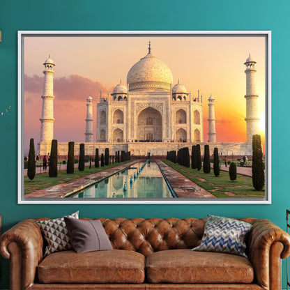 Sunset Indian Architecture Taj Mahal Canvas Print