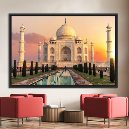 Sunset Indian Architecture Taj Mahal Canvas Print