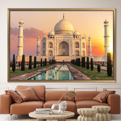 Sunset Indian Architecture Taj Mahal Canvas Print