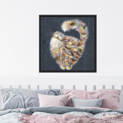 Abstract Cat Art Canvas: Cute Cat Lover Poster, Personalized 3D Wall Art Gift for Mom