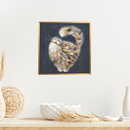 Abstract Cat Art Canvas: Cute Cat Lover Poster, Personalized 3D Wall Art Gift for Mom