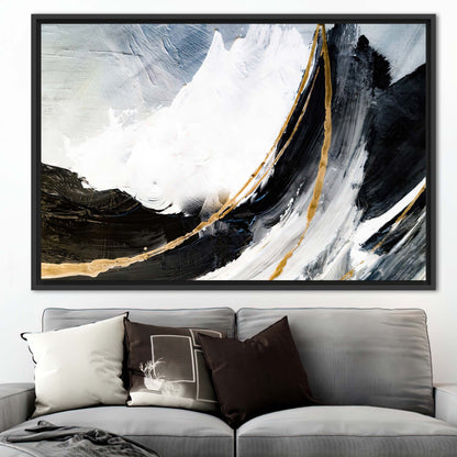 Black and Gold Alcohol Ink Canvas Print