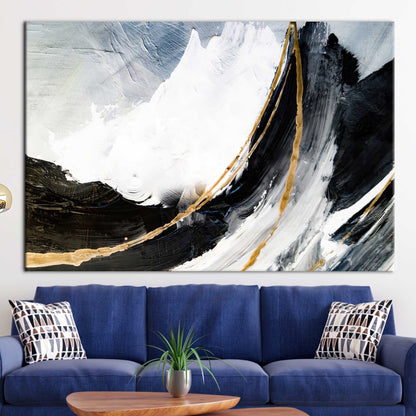 Black and Gold Alcohol Ink Canvas Print