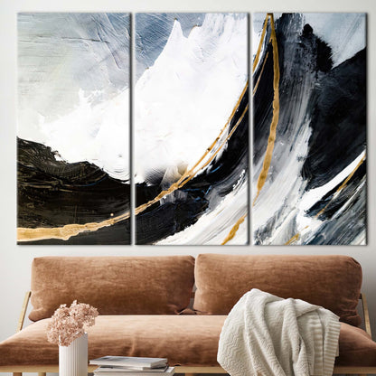 Black and Gold Alcohol Ink Canvas Print