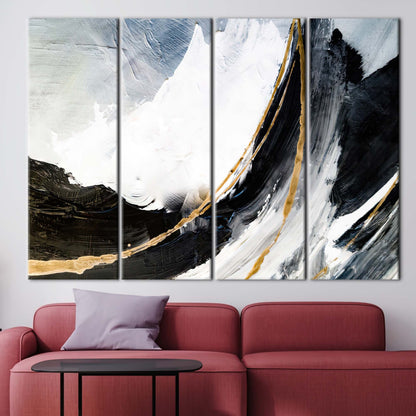 Black and Gold Alcohol Ink Canvas Print