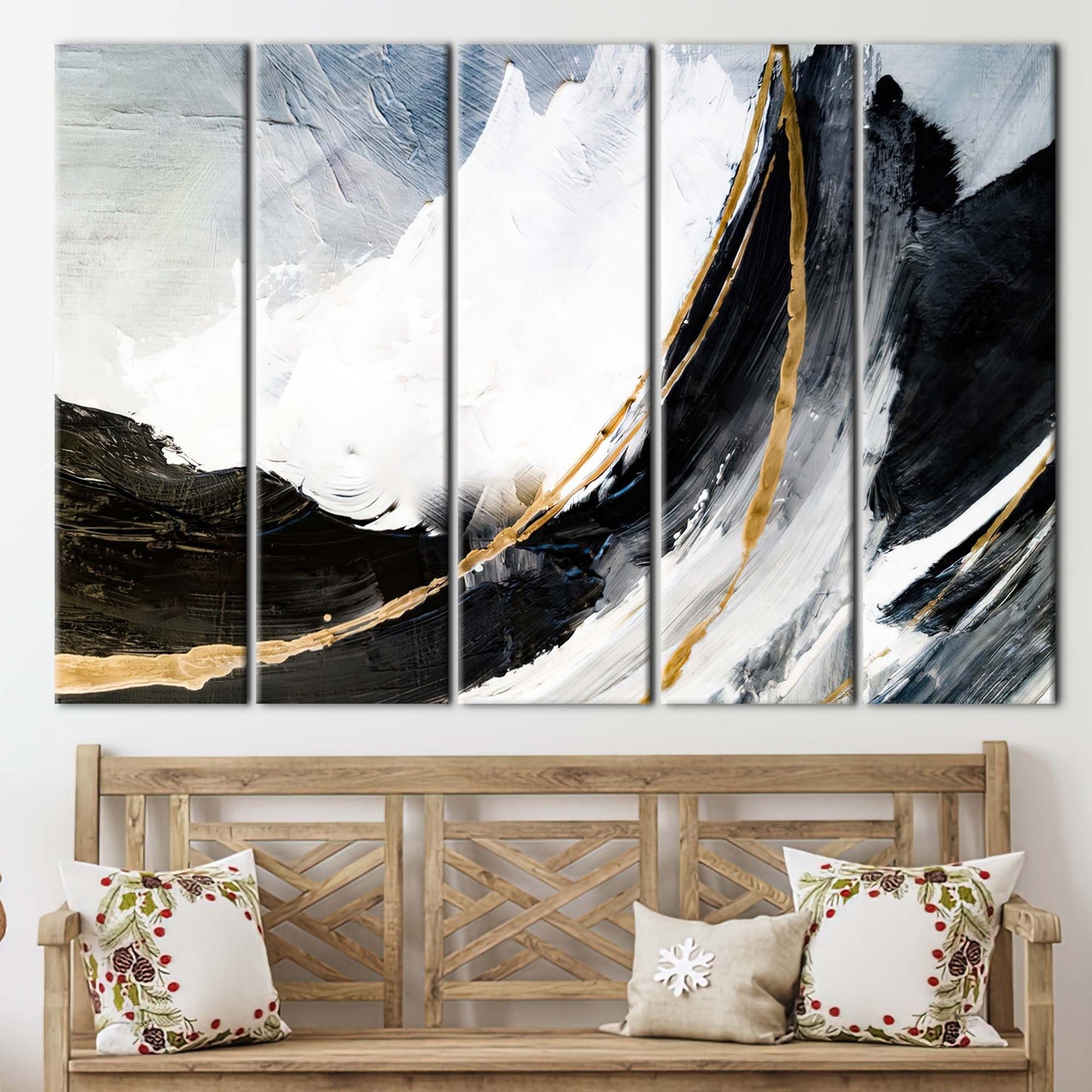 Black and Gold Alcohol Ink Canvas Print