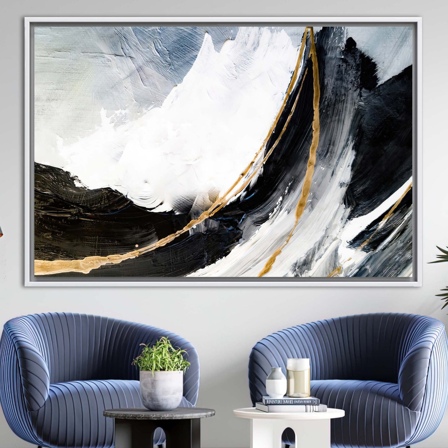 Black and Gold Alcohol Ink Canvas Print
