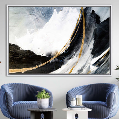 Black and Gold Alcohol Ink Canvas Print