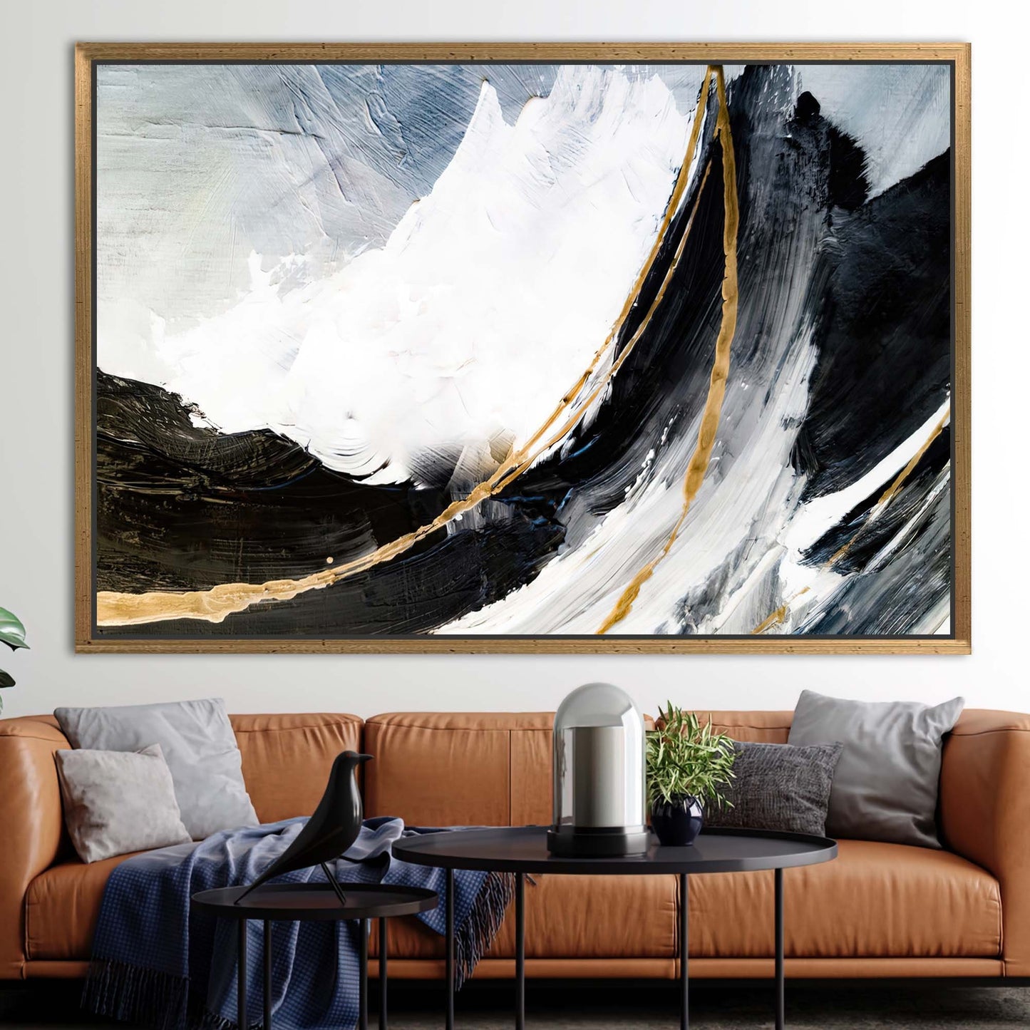 Black and Gold Alcohol Ink Canvas Print