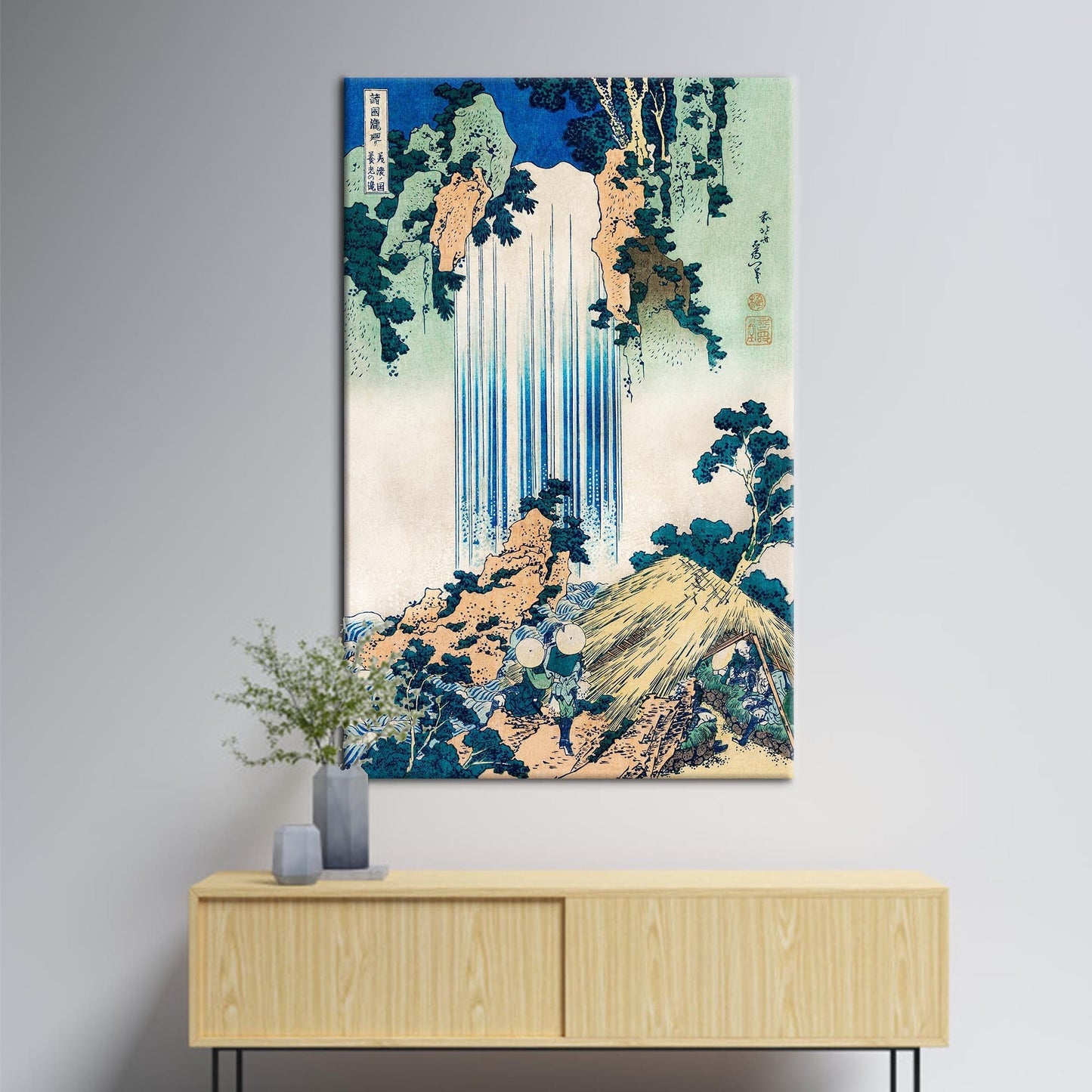 Hokusai Yoro Waterfall Japanese Landscape Canvas Print