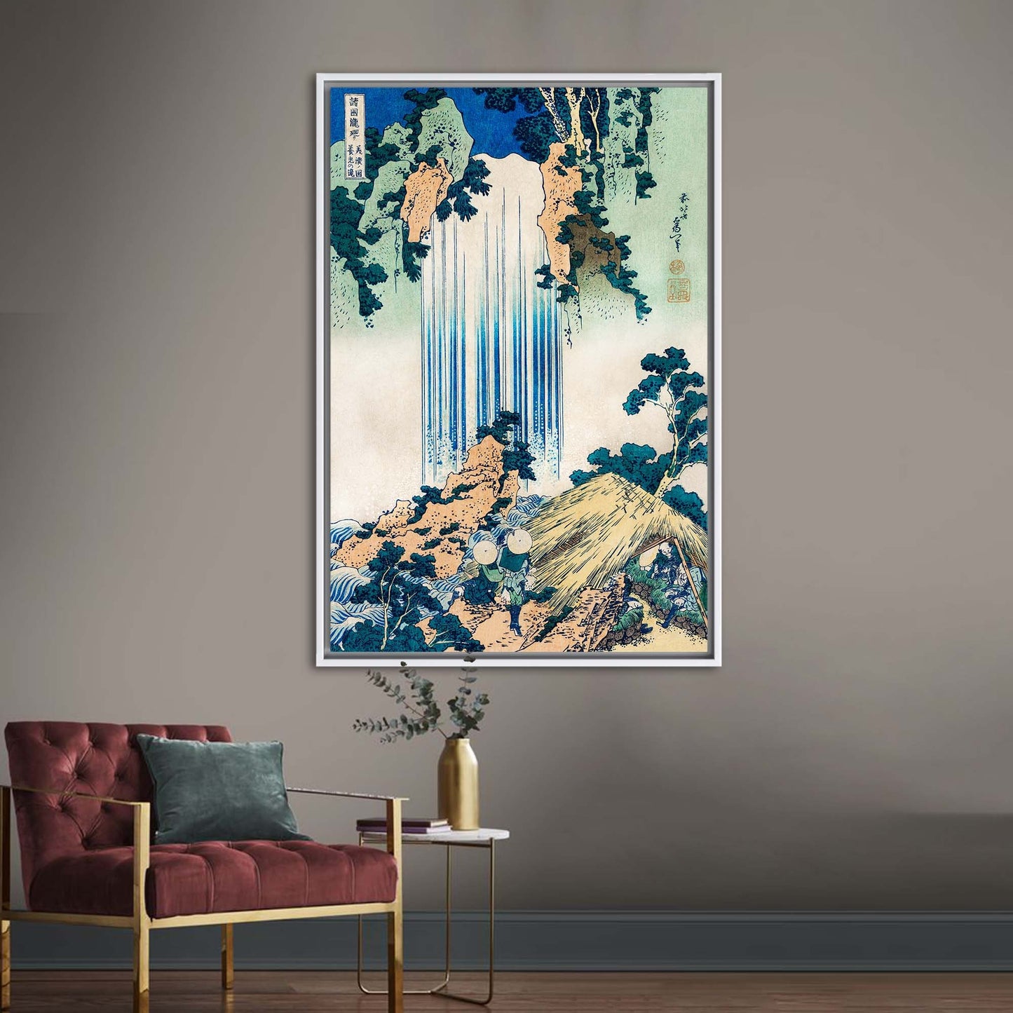 Hokusai Yoro Waterfall Japanese Landscape Canvas Print