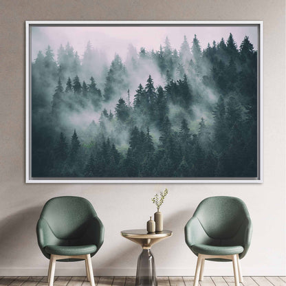 Misty Mountain Forest Landscape Canvas Print