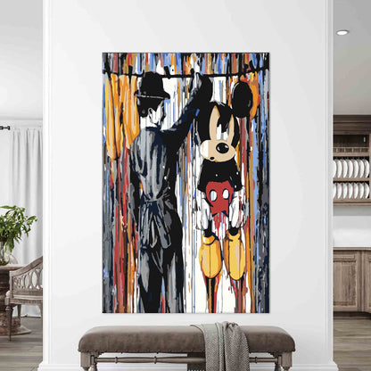 Charlie Chaplin and Mickey Mouse Canvas Print