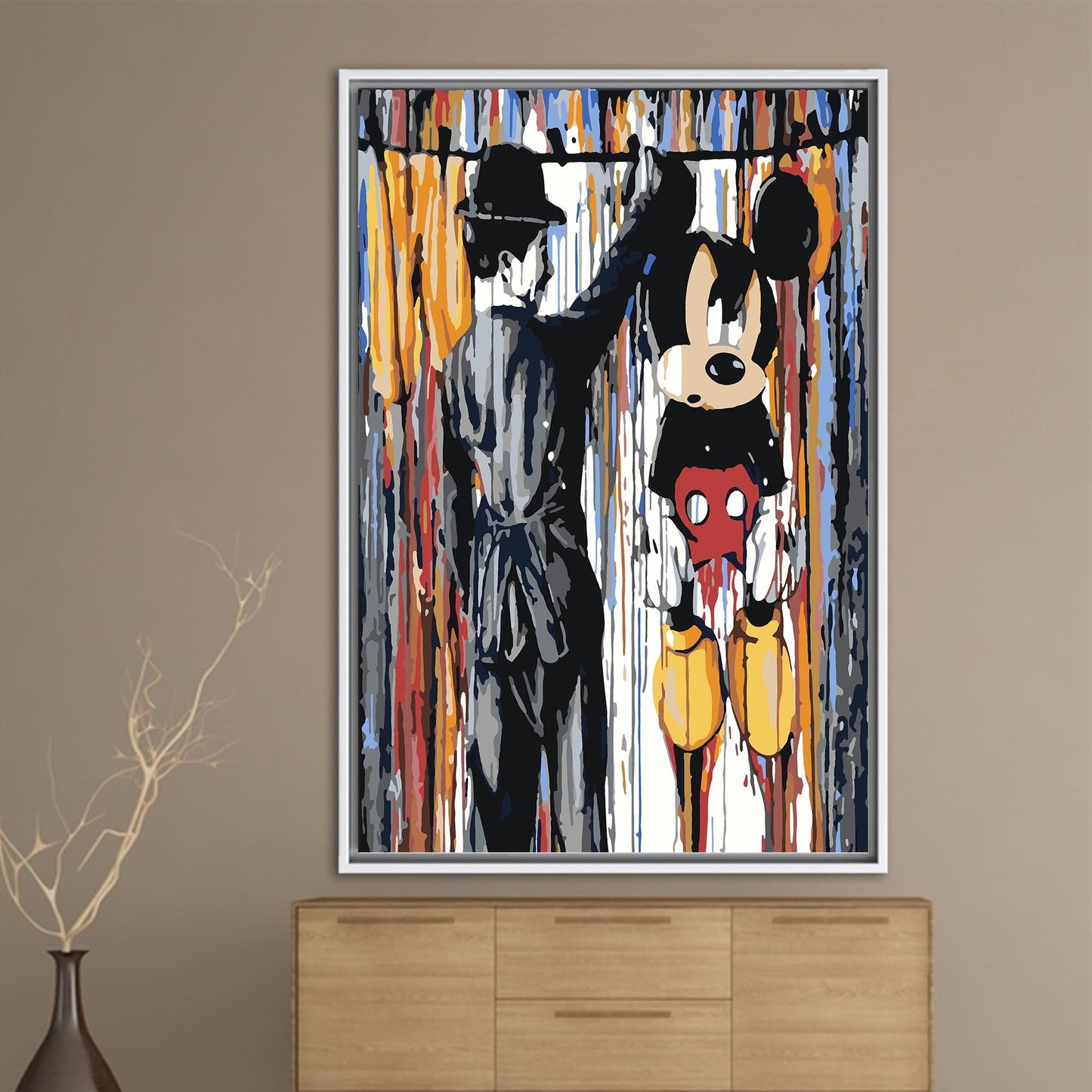 Charlie Chaplin and Mickey Mouse Canvas Print