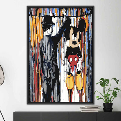 Charlie Chaplin and Mickey Mouse Canvas Print