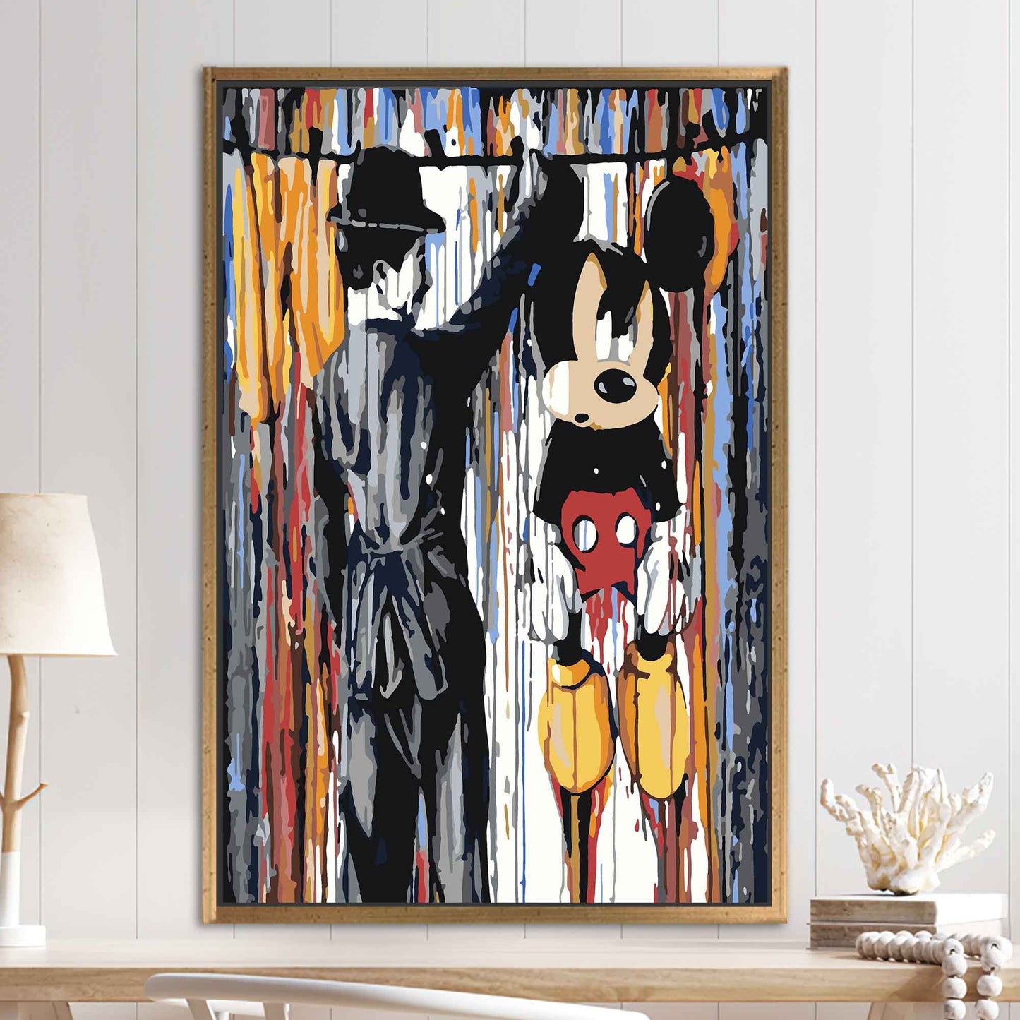Charlie Chaplin and Mickey Mouse Canvas Print