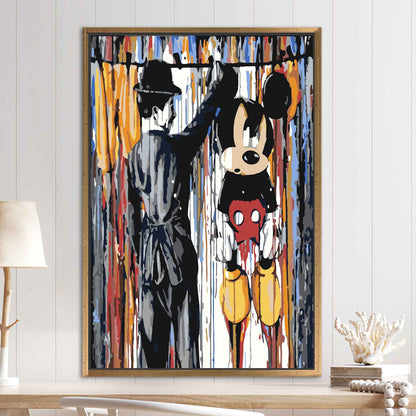 Charlie Chaplin and Mickey Mouse Canvas Print
