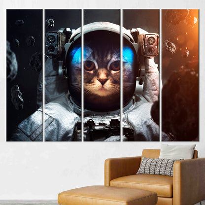 Abstract Cat Canvas Print: Modern Wall Art for Boys Room Decor