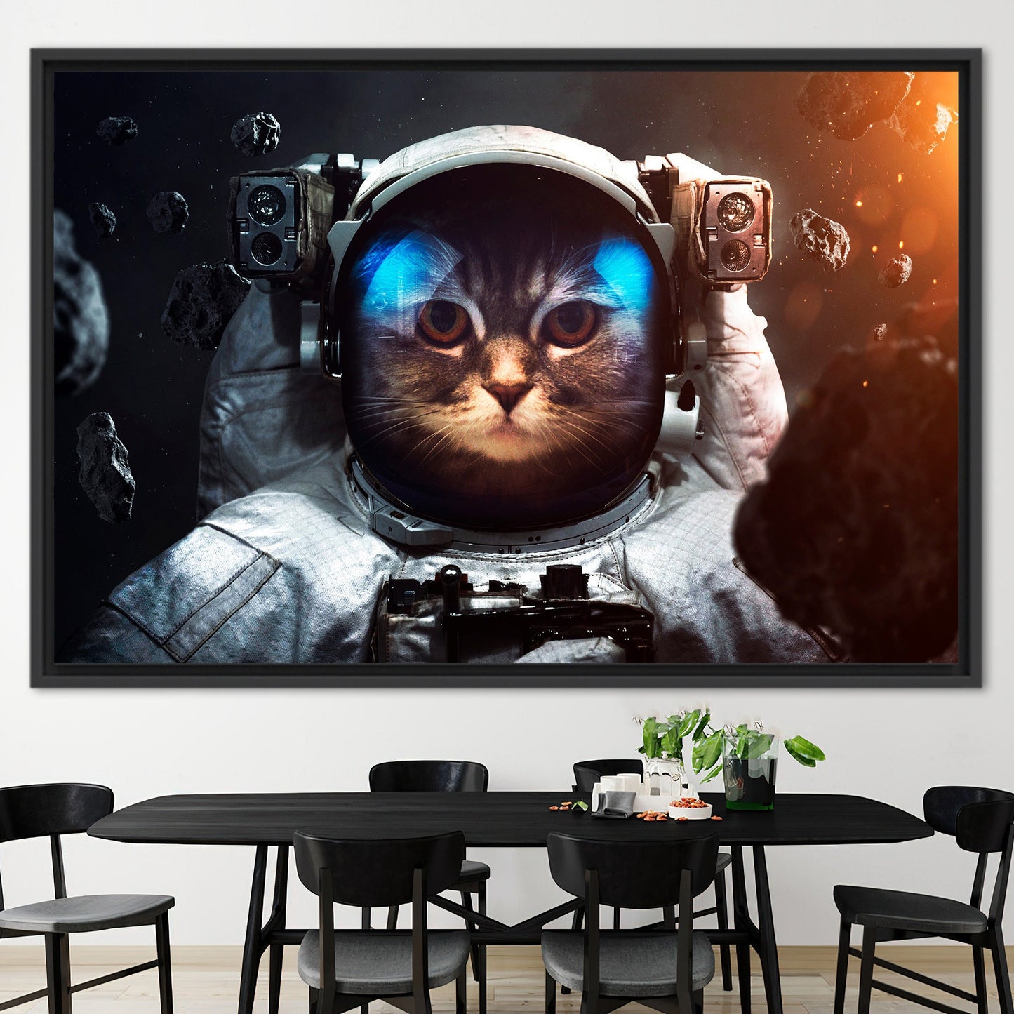 Abstract Cat Canvas Print: Modern Wall Art for Boys Room Decor