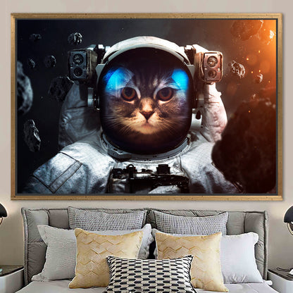 Abstract Cat Canvas Print: Modern Wall Art for Boys Room Decor