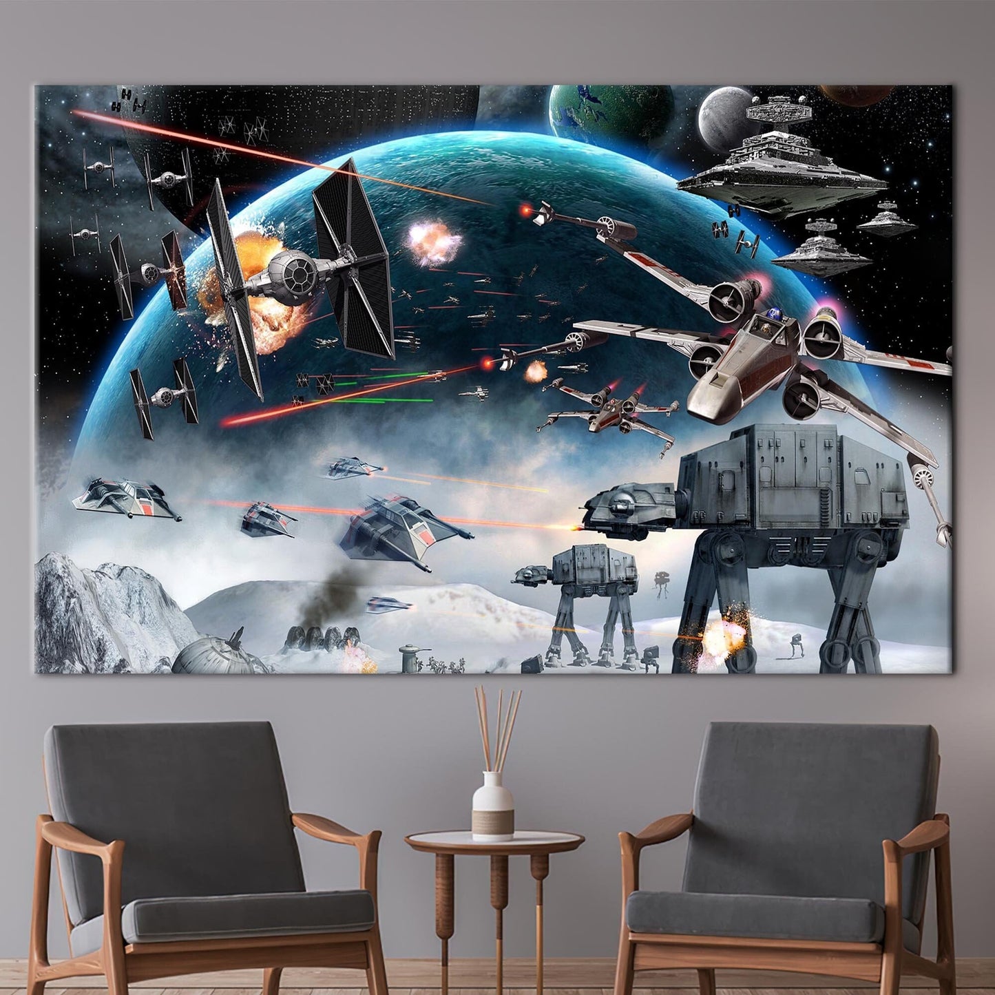 Star Wars Space Battle Abstract Canvas Print