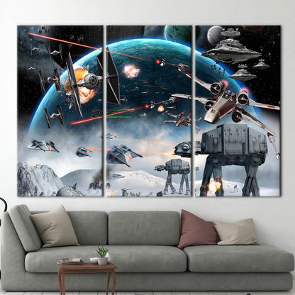 Star Wars Space Battle Abstract Canvas Print
