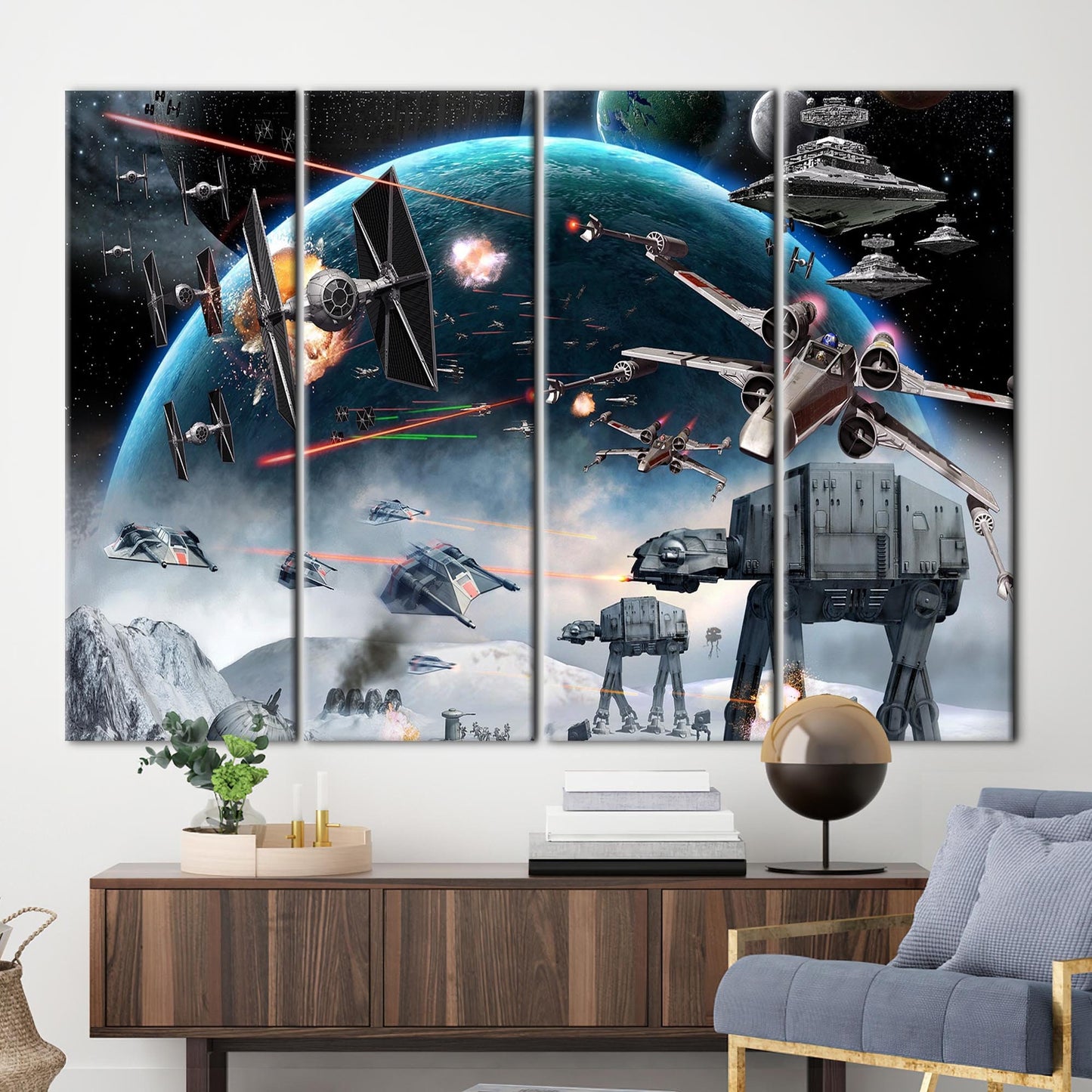 Star Wars Space Battle Abstract Canvas Print
