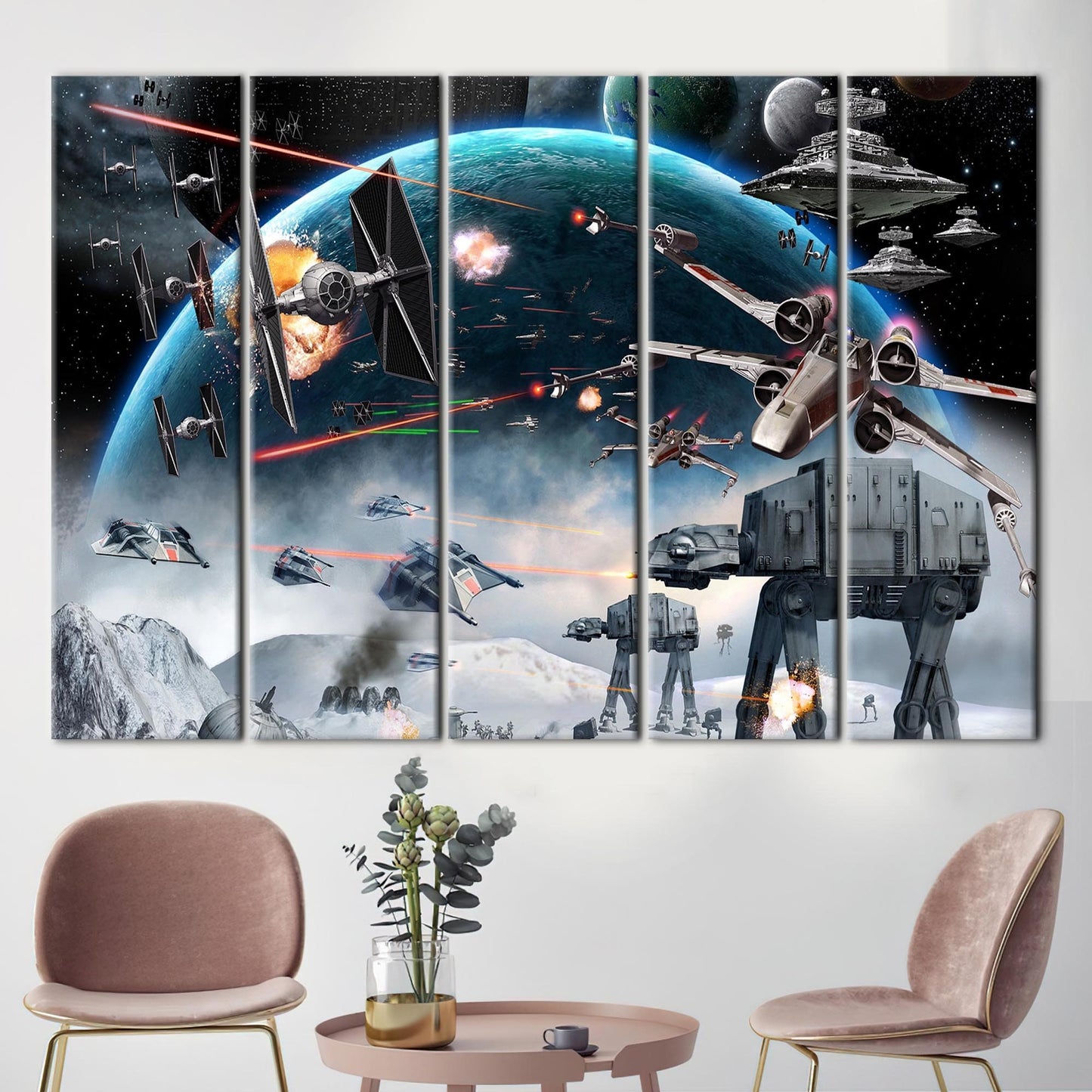 Star Wars Space Battle Abstract Canvas Print