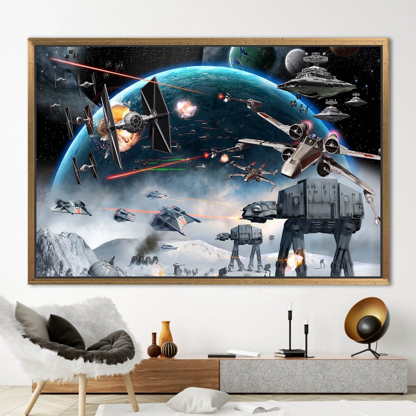 Star Wars Space Battle Abstract Canvas Print