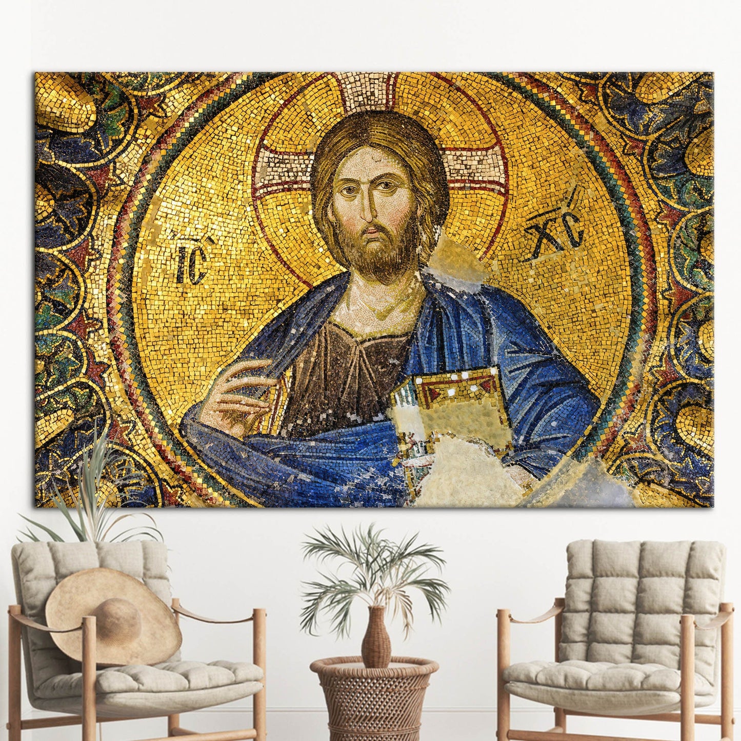 Jesus Christ Mosaic African Ethnic Canvas Print